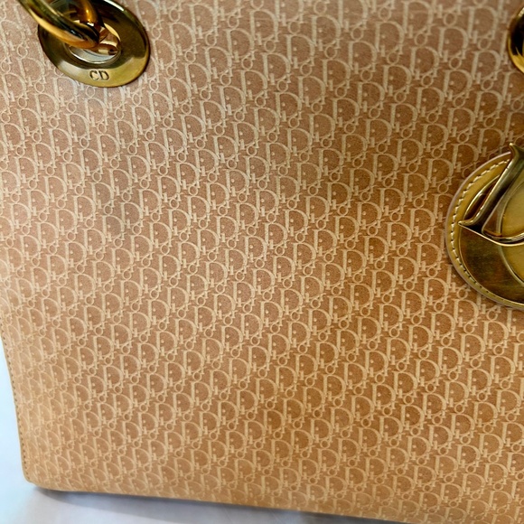 LADY DIOR BAG AUTHENTIC Unique Color Suede Satchel Gold Hardware Patent Leather - Picture 13 of 16